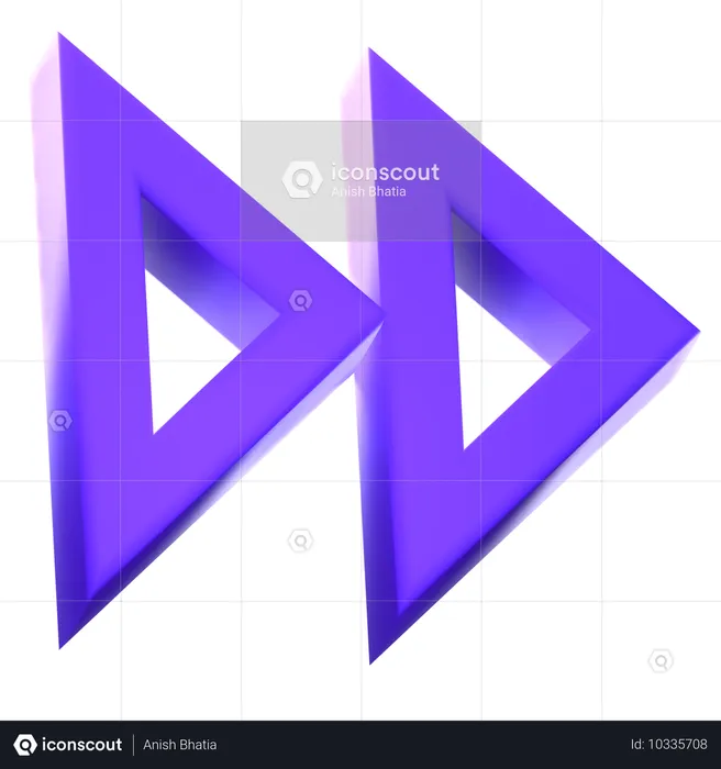 Double Right Arrows  3D Icon