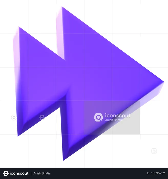 Double Right Arrows  3D Icon