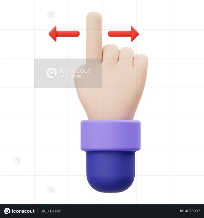 Double Swipe Hand Gesture  3D Illustration