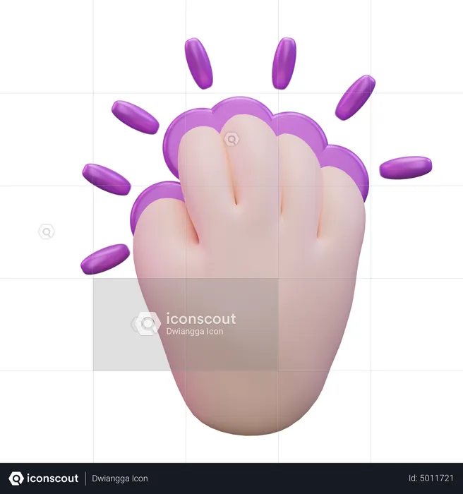 Double Tap Five Finger Hand Gesture  3D Icon