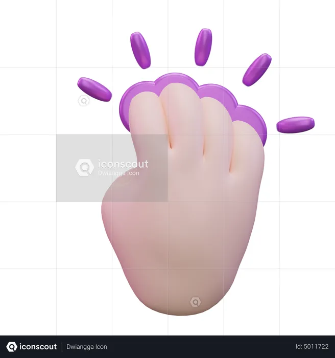 Double Tap Four Finger Hand Gesture  3D Icon