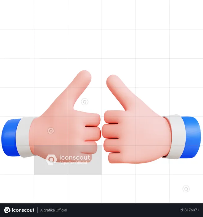 Double Thumb Up  3D Icon