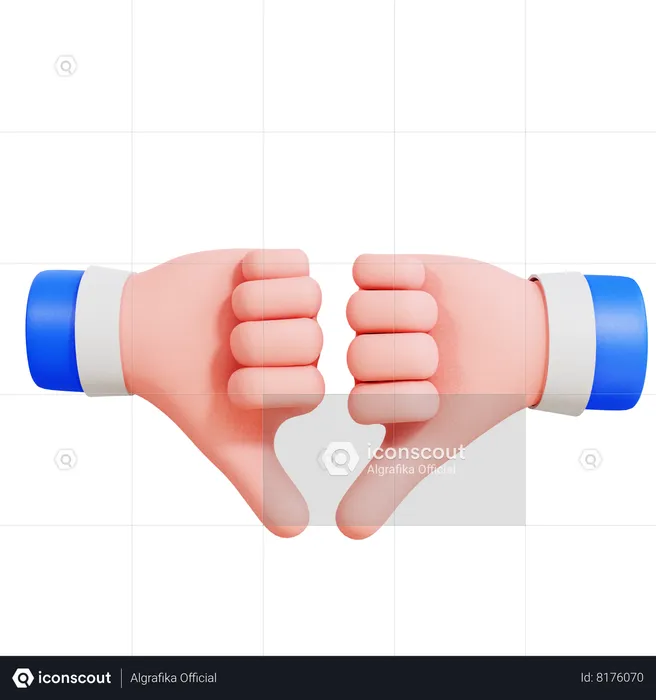 Double Thumbs Down  3D Icon