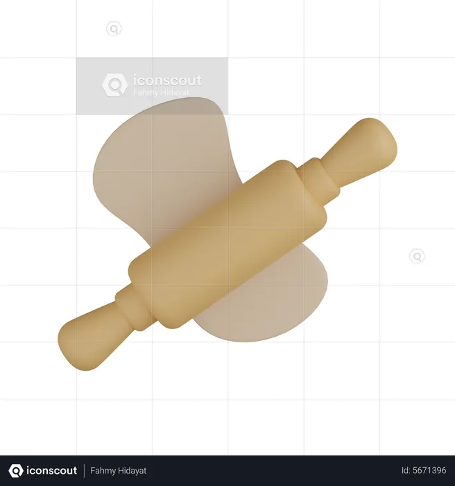 Dough Rolling  3D Icon