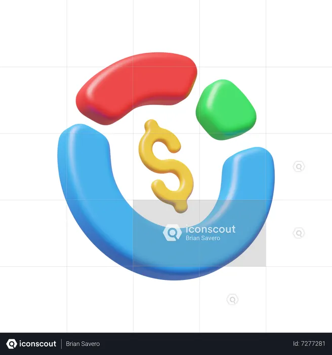 Doughnut Chart  3D Icon