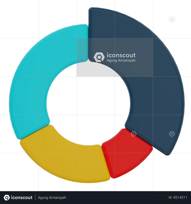 Doughnut Chart  3D Illustration