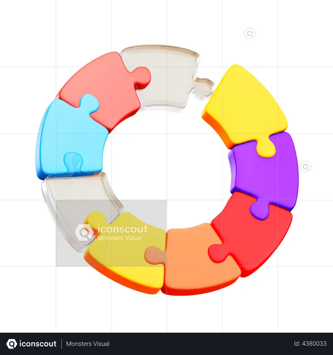 Doughnut Chart  3D Illustration
