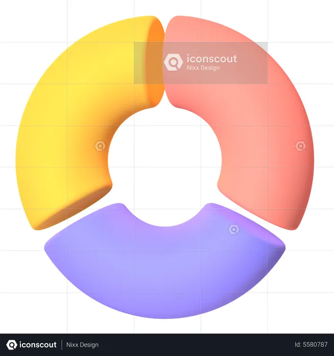 Doughnut Chart  3D Icon