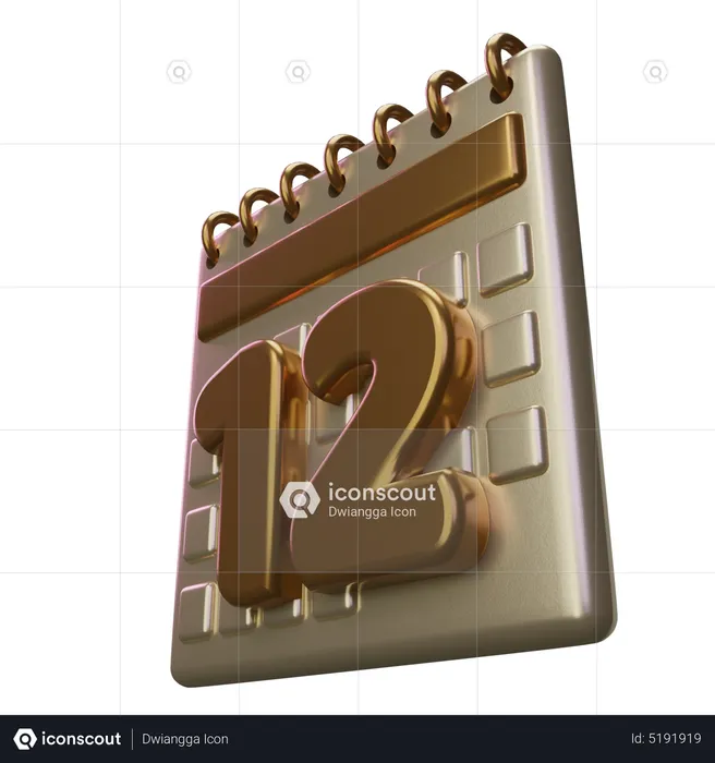 Douze calendrier  3D Icon