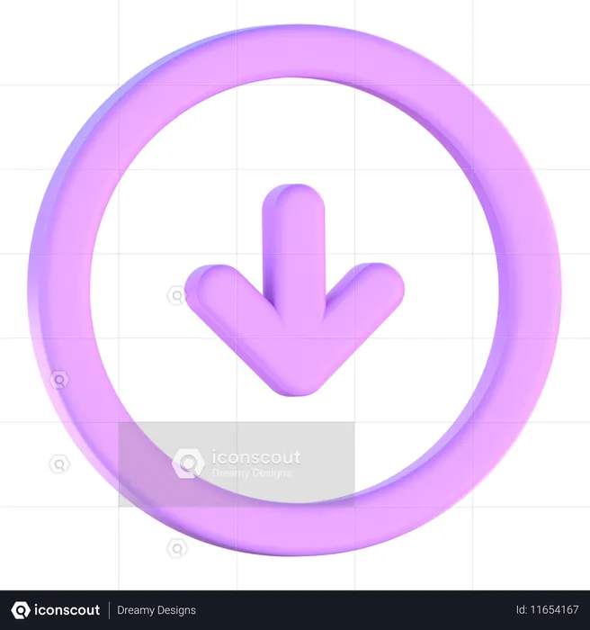 Down Arrow  3D Icon