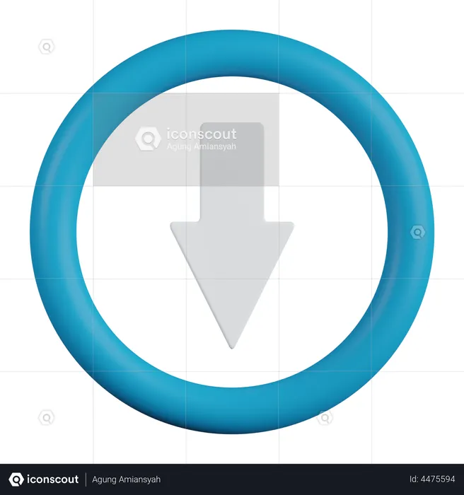 Down Arrow  3D Illustration