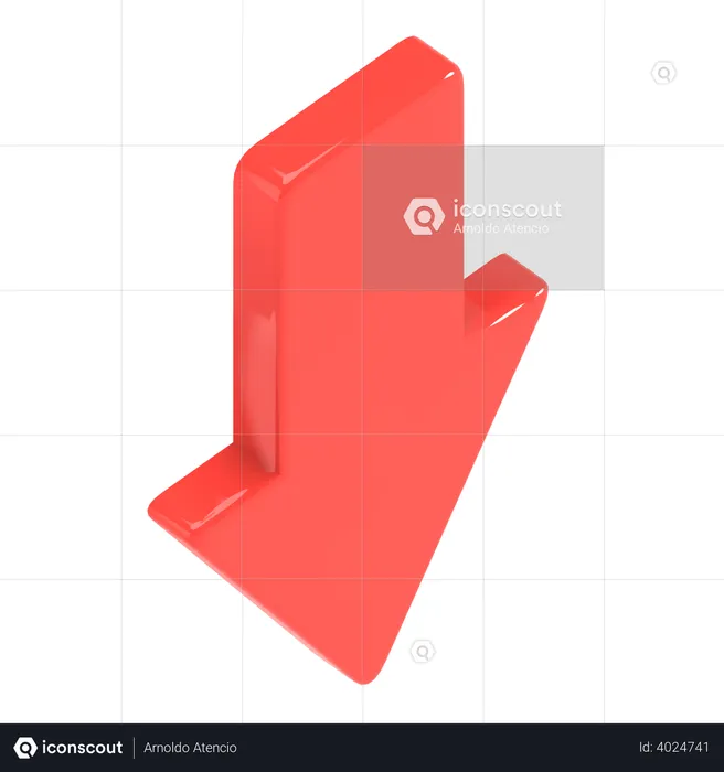 Down Arrow  3D Illustration