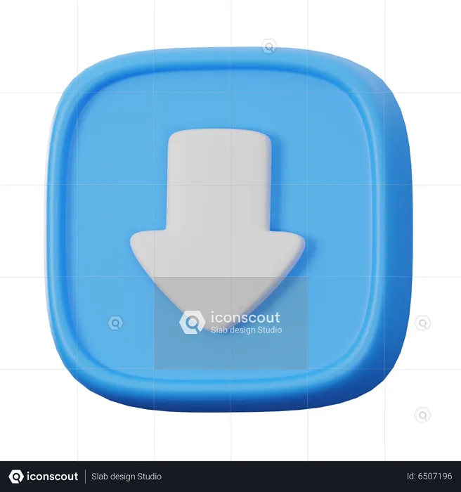 Down Button  3D Icon