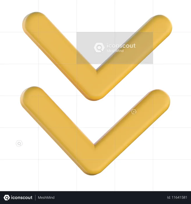Down Chevron  3D Icon
