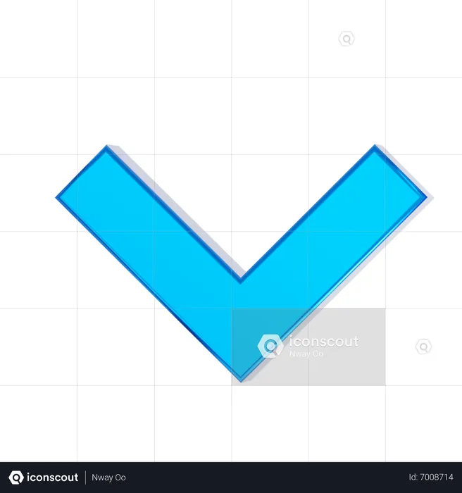 Down Chevron Arrow  3D Icon