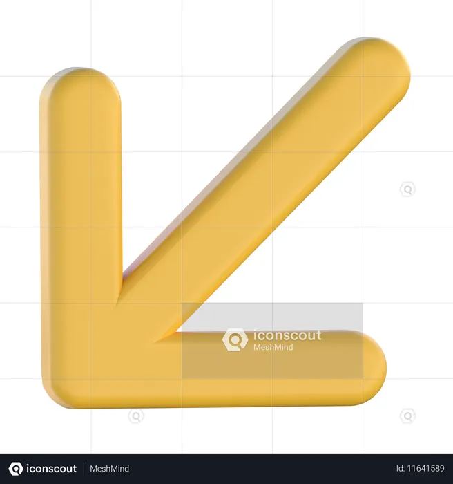 Down Left Arrow  3D Icon