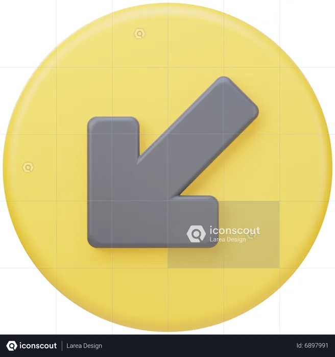 Down Left Arrow  3D Icon