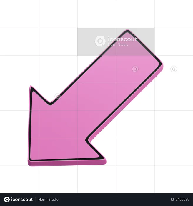 Down left arrow  3D Icon