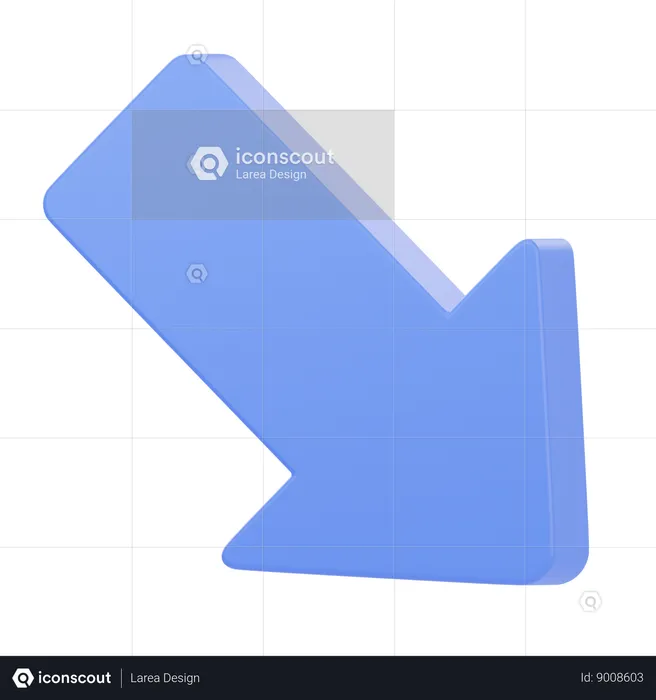 Down Right Arrow  3D Icon