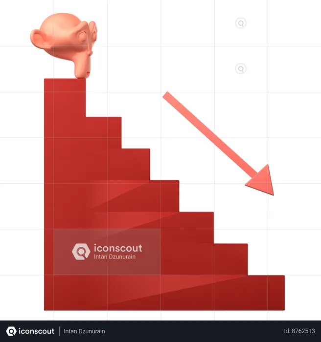 Down the stairs  3D Icon