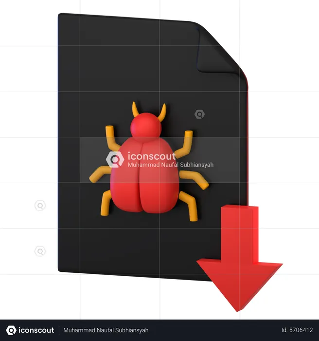 Download Bug File  3D Icon