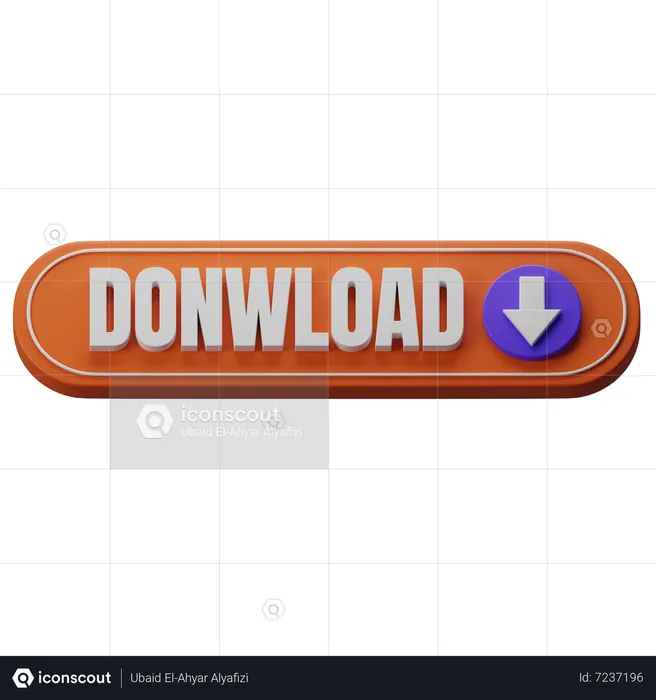 Download Button  3D Icon