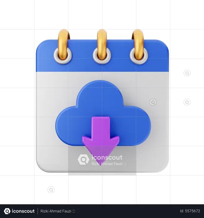 Download Cloud Calendar  3D Icon