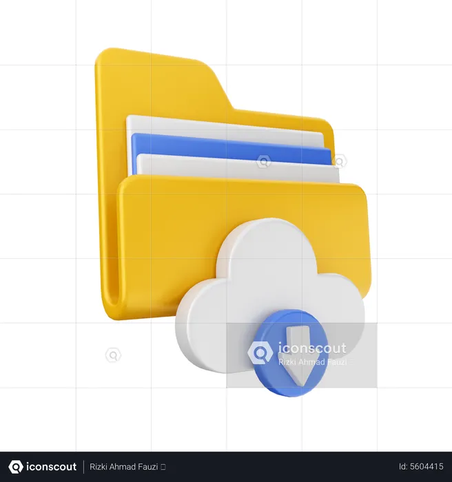 Download Cloud Folder  3D Icon