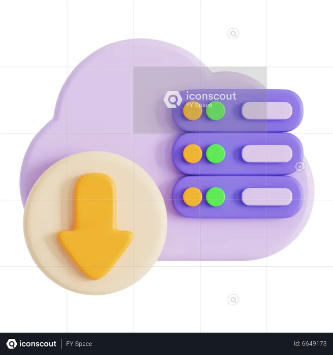 Download de dados na nuvem  3D Icon