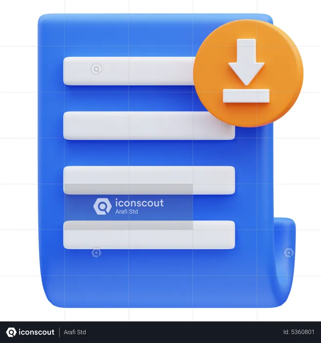 Download Document  3D Icon