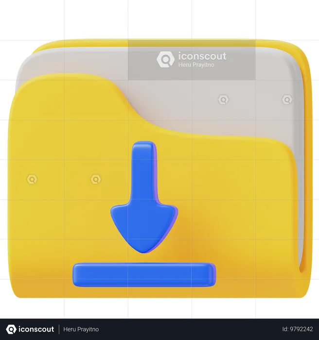 Download Folder  3D Icon