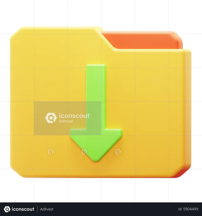 Download Folder  3D Icon