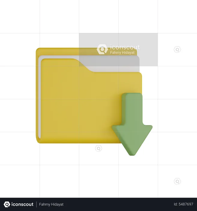 Download Folder  3D Icon