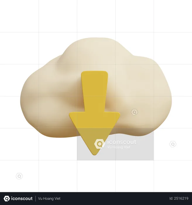 Download from cloud  3D Illustration