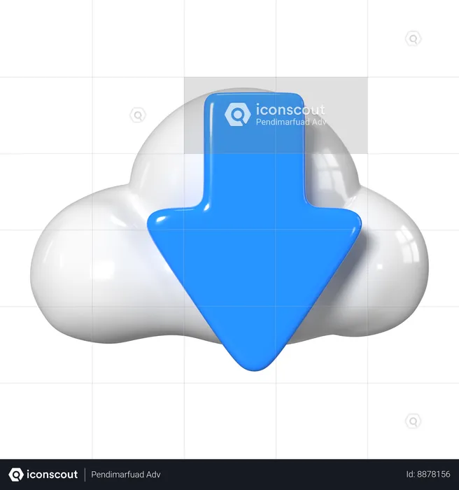 Download from Cloud  3D Icon