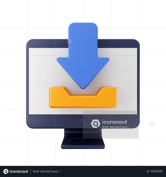 Download From Computer  3D Icon