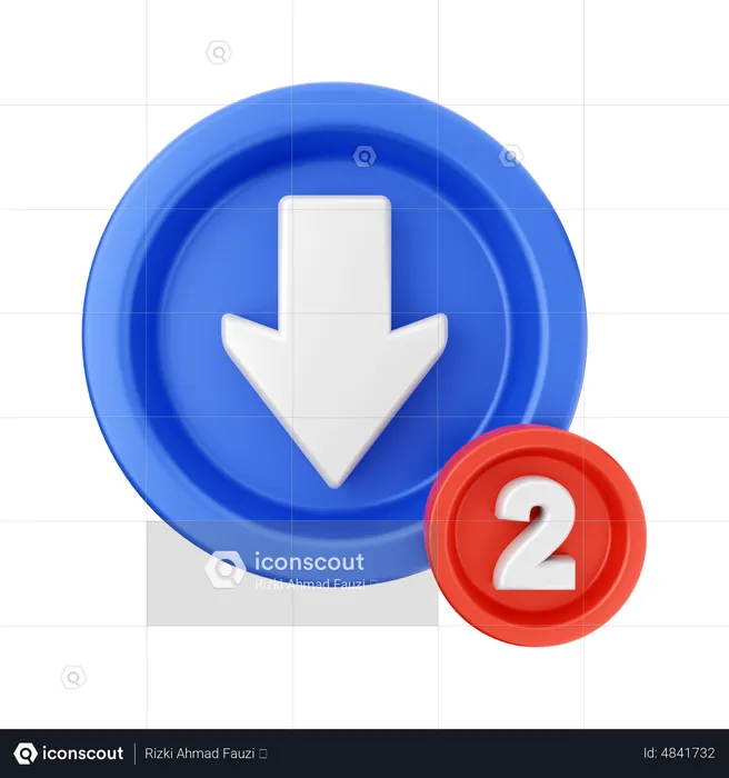 Download Notification  3D Icon