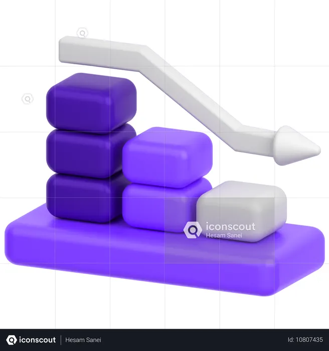 Downtrend Chart  3D Icon