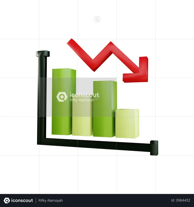 Downtrend Chart  3D Illustration