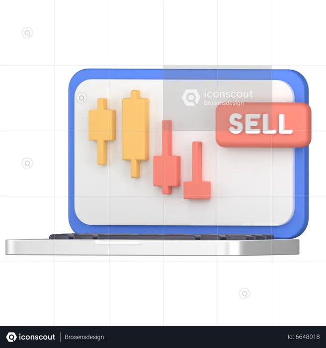 Downtrend Stock Chart  3D Icon