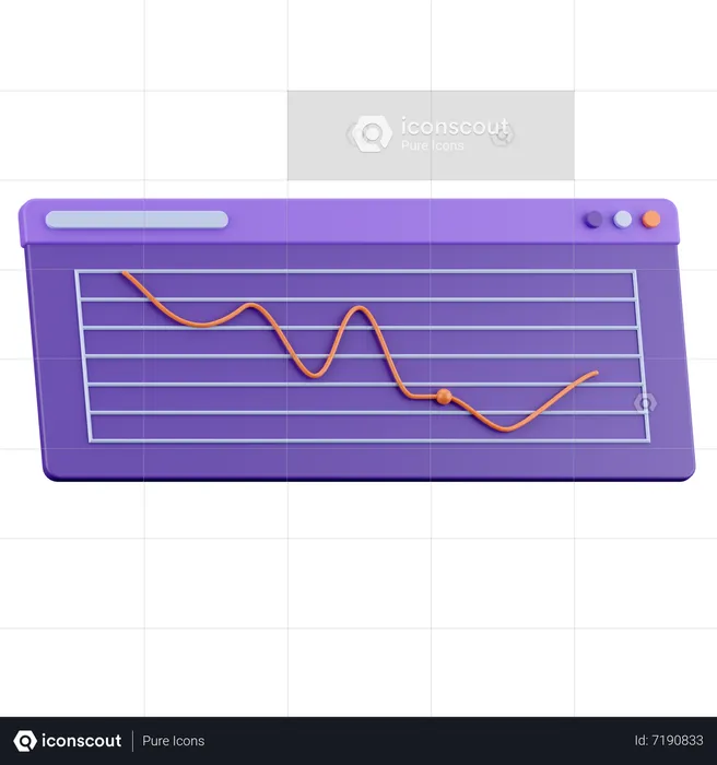 Downward Chart  3D Icon