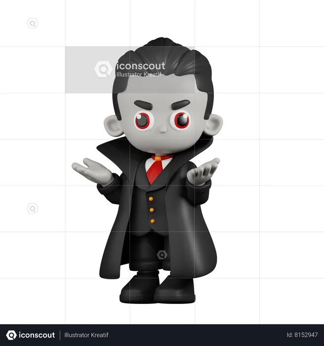 Dracula Vampire Confused  3D Illustration