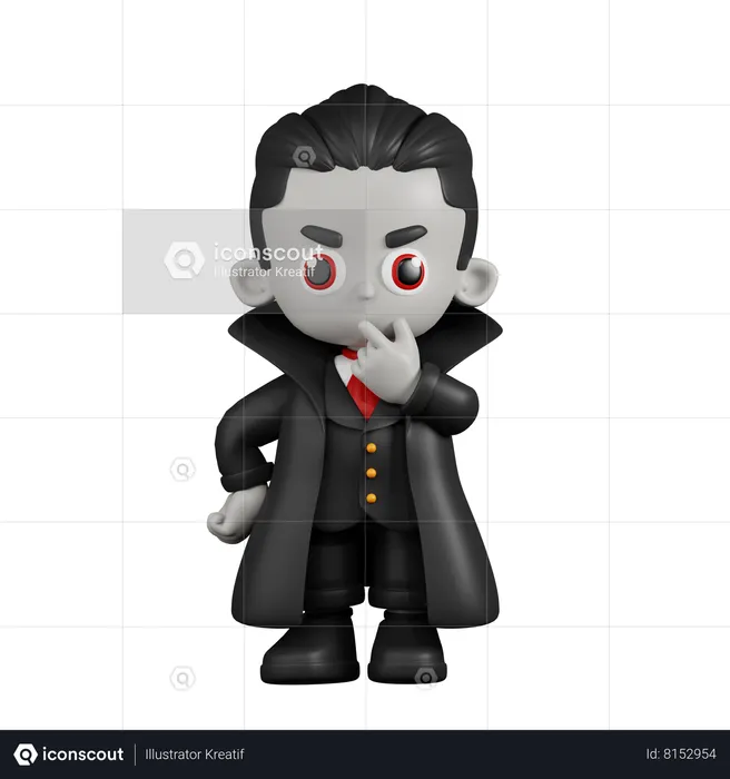 Dracula Vampire Curious  3D Illustration