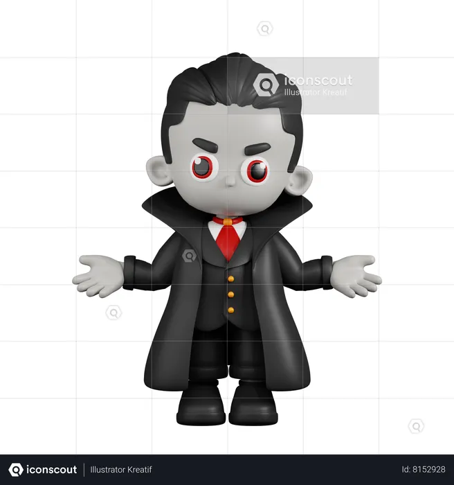 Dracula Vampire Doing The No Idea  3D Illustration