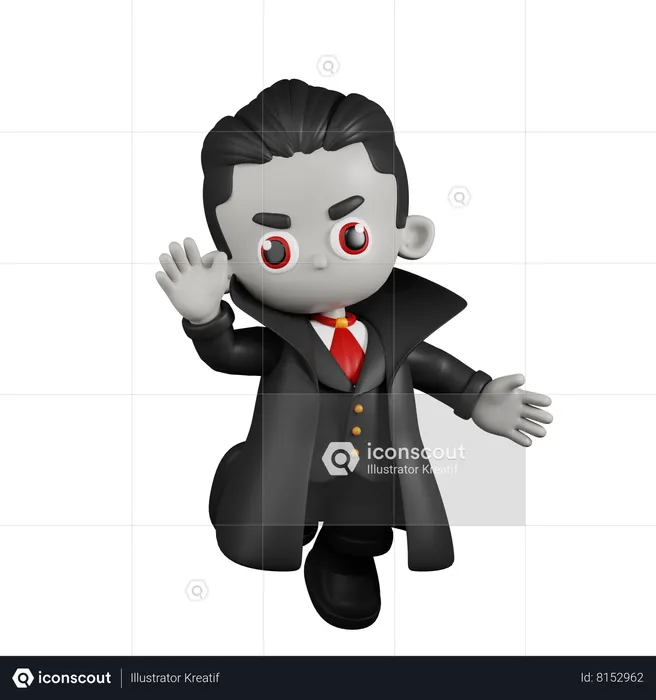 Dracula Vampire Happy  3D Illustration