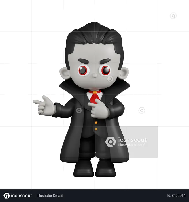 Dracula Vampire Pointing Fingers In Direction  3D Illustration