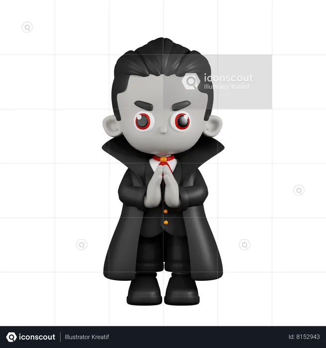 Dracula Vampire s'excusant  3D Illustration