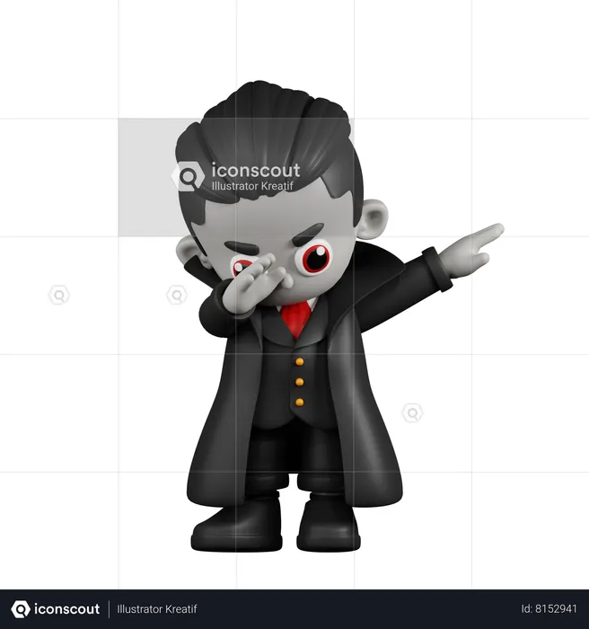 Dracula Vampire Showing DAB  3D Illustration