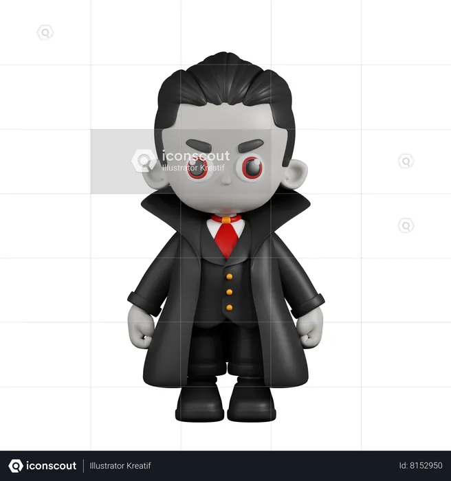 Dracula Vampire Standing  3D Illustration