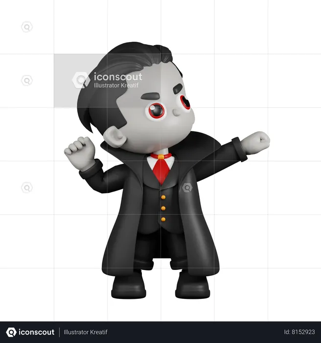 Vampiro Drácula luciendo victorioso  3D Illustration